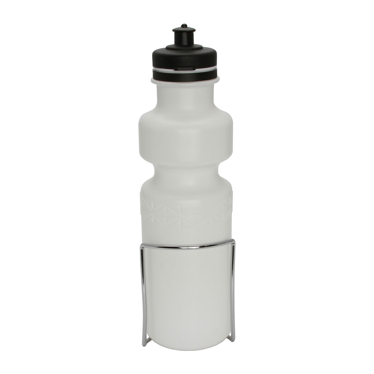 Water Bottle with Alloy Cage 28oz White.